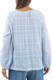 RRP €110 SKIN Pyjama Top Size 1 / S Tartan Pom Poms Hem Slightly See Through gallery photo number 3