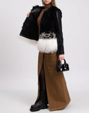 RRP €1595 ASHLEY B. Lamb Fur Jacket Size XS Leather Sleeve Hook & Eye Crew Neck gallery photo number 2