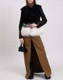 RRP €1595 ASHLEY B. Lamb Fur Jacket Size XS Leather Sleeve Hook & Eye Crew Neck gallery photo number 1