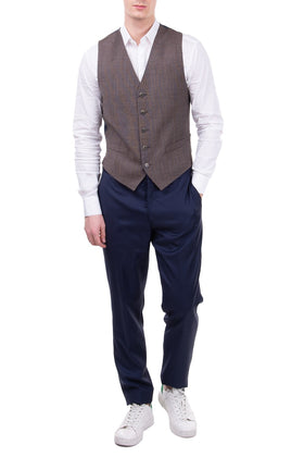 RRP €195 HACKETT Wool Waistcoat Size 34R 44R XXS Fully Lined Herringbone Pinhead gallery photo number 1