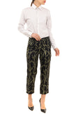 RRP€875 PROENZA SCHOULER Silk Capri Trousers US6 M Stem Print Zipped gallery photo number 2