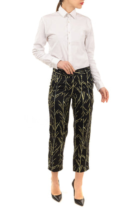 RRP€875 PROENZA SCHOULER Silk Capri Trousers US6 M Stem Print Zipped gallery photo number 2