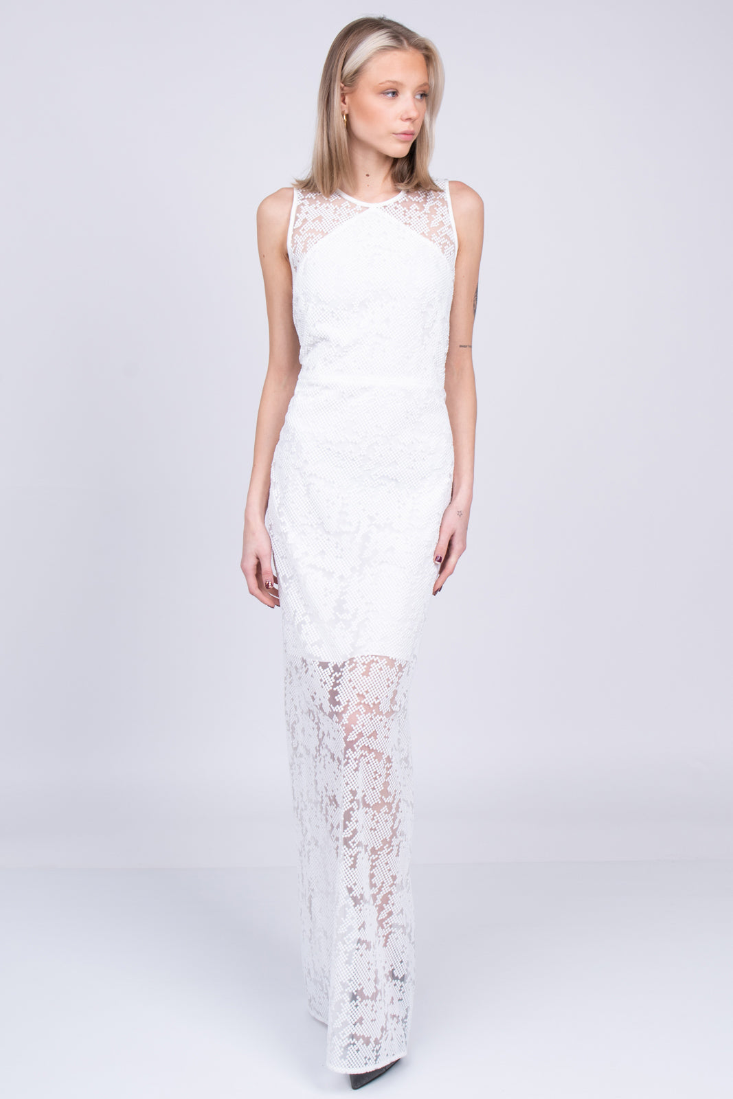 RRP €650 DIANE VON FURSTENBERG Tulle Lace Wedding Gown Size US 12 / L Overlay gallery main photo