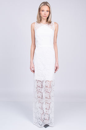 RRP €650 DIANE VON FURSTENBERG Tulle Lace Wedding Gown Size US 12 / L Overlay gallery photo number 4