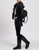 WE THE FREE By FREE PEOPLE Racer Jacket Size M Coated Removable Sweat Hood gallery photo number 2