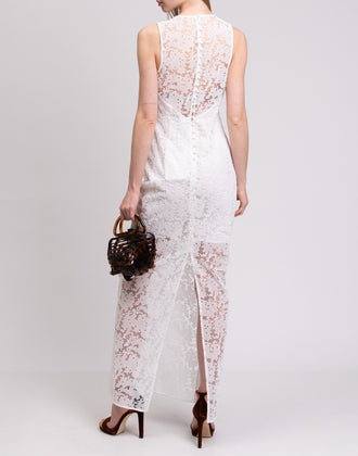 RRP €650 DIANE VON FURSTENBERG Tulle Lace Wedding Gown Size US 12 / L Overlay gallery photo number 3