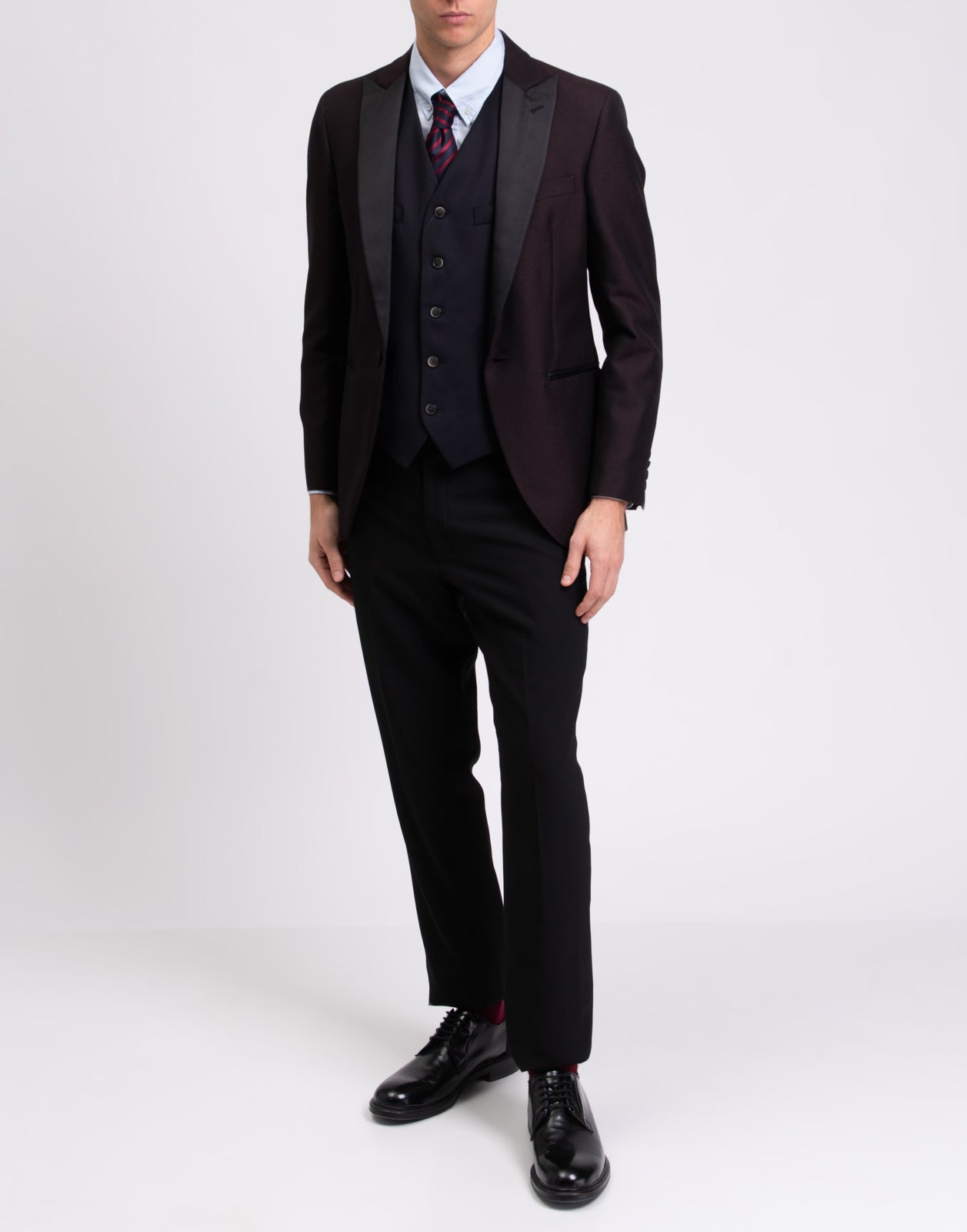 HACKETT Wool Waistcoat Size 38R / 48R / S Satin Back Single-Breasted RRP €150 gallery main photo