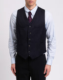 HACKETT Wool Waistcoat Size 38R / 48R / S Satin Back Single-Breasted RRP €150 gallery photo number 4