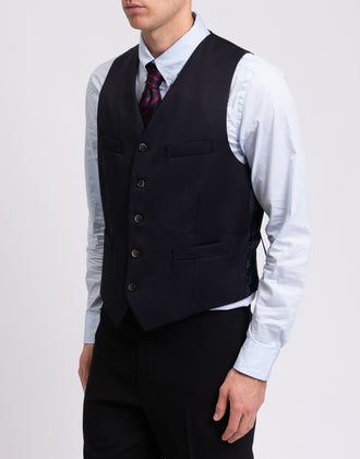 HACKETT Wool Waistcoat Size 38R / 48R / S Satin Back Single-Breasted RRP €150 gallery photo number 5