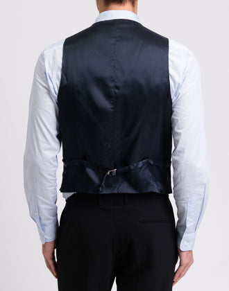 HACKETT Wool Waistcoat Size 38R / 48R / S Satin Back Single-Breasted RRP €150 gallery photo number 6