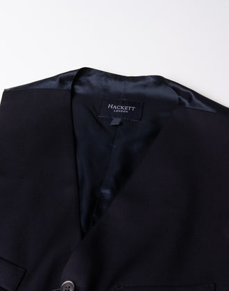 HACKETT Wool Waistcoat Size 38R / 48R / S Satin Back Single-Breasted RRP €150 gallery photo number 8