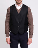 RRP €175 HACKETT Wool Waistcoat Size 38L 48L S Two Tone Single-Breasted Y-Neck gallery photo number 4