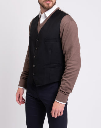 RRP €175 HACKETT Wool Waistcoat Size 38L 48L S Two Tone Single-Breasted Y-Neck gallery photo number 5