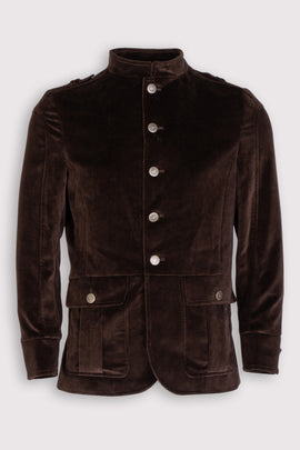 RRP€480 LIMITATO Lennon Velour Jacket Size M Brown Single-Breasted Lined