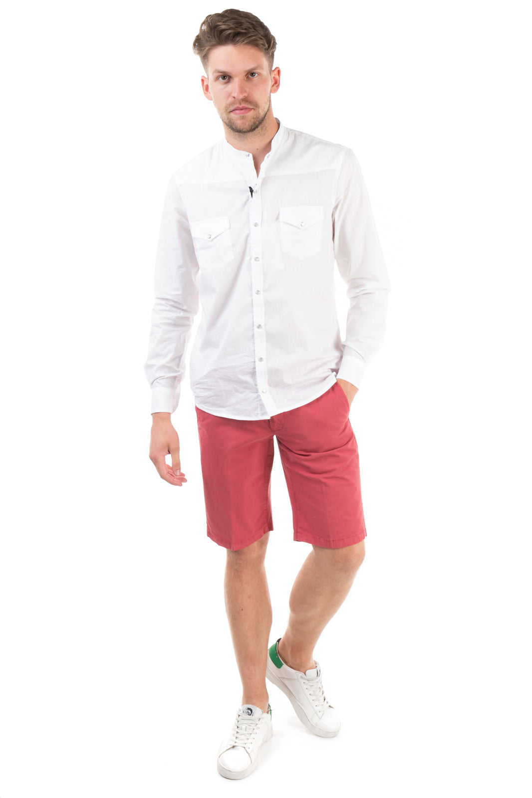 RRP€200 CORNELIANI ID Chino Shorts US40 IT50 M-L Stretch Zip Fly Made in Italy gallery main photo