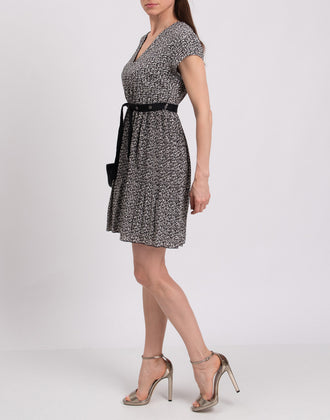 RRP€260 TOY G A-Line Dress Size IT 46 Floral Pleated Waist Tie Made in Italy gallery photo number 2
