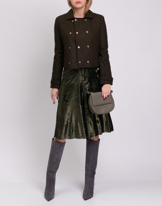 JOLIE By EDWARD SPIERS Flannel Short Coat Size IT 42 / S Wool Blend Collared gallery photo number 2
