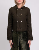 JOLIE By EDWARD SPIERS Flannel Short Coat Size IT 42 / S Wool Blend Collared gallery photo number 4
