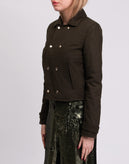 JOLIE By EDWARD SPIERS Flannel Short Coat Size IT 42 / S Wool Blend Collared gallery photo number 5