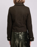 JOLIE By EDWARD SPIERS Flannel Short Coat Size IT 42 / S Wool Blend Collared gallery photo number 6
