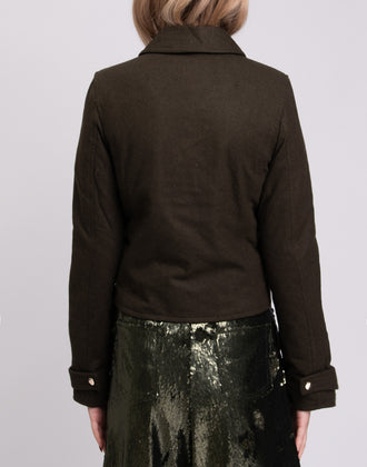 JOLIE By EDWARD SPIERS Flannel Short Coat Size IT 42 / S Wool Blend Collared gallery photo number 6