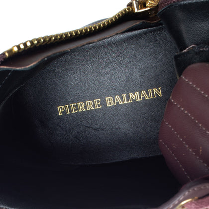 RRP €490 PIERRE BALMAIN Leather Sneakers EU 35 UK 2 US 5 Padded Logo High Top gallery photo number 9