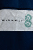 CARLA FERNANDEZ for 8 Poncho Jacket Size M Embroidered Trim Hanky Hem Open Front gallery photo number 7