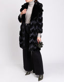 RRP €665 AINEA Faux Fur Coat Size 36 / XXS Lame Knitted Inserts Made in Italy gallery photo number 2