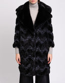 RRP €665 AINEA Faux Fur Coat Size 36 / XXS Lame Knitted Inserts Made in Italy gallery photo number 5