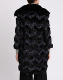 RRP €665 AINEA Faux Fur Coat Size 36 / XXS Lame Knitted Inserts Made in Italy gallery photo number 7