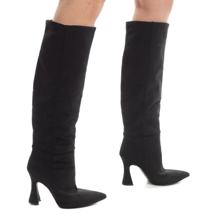 Knee High Boots Size 36 UK 3 US 6 Spool Heel Elasticated Inserts Pointed Toe gallery photo number 5