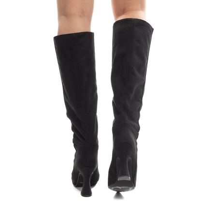 Knee High Boots Size 36 UK 3 US 6 Spool Heel Elasticated Inserts Pointed Toe gallery photo number 4