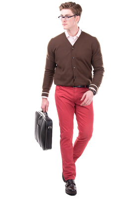 HACKETT Twill Trousers W36R Stretch Garment - Dye Logo Patch Zip Fly