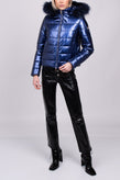 RRP €230 LIU JO Puffer Jacket Size 46 / XL Metallic Removable Hood & Raccoon Fur gallery photo number 1