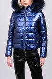 RRP €230 LIU JO Puffer Jacket Size 46 / XL Metallic Removable Hood & Raccoon Fur gallery photo number 3