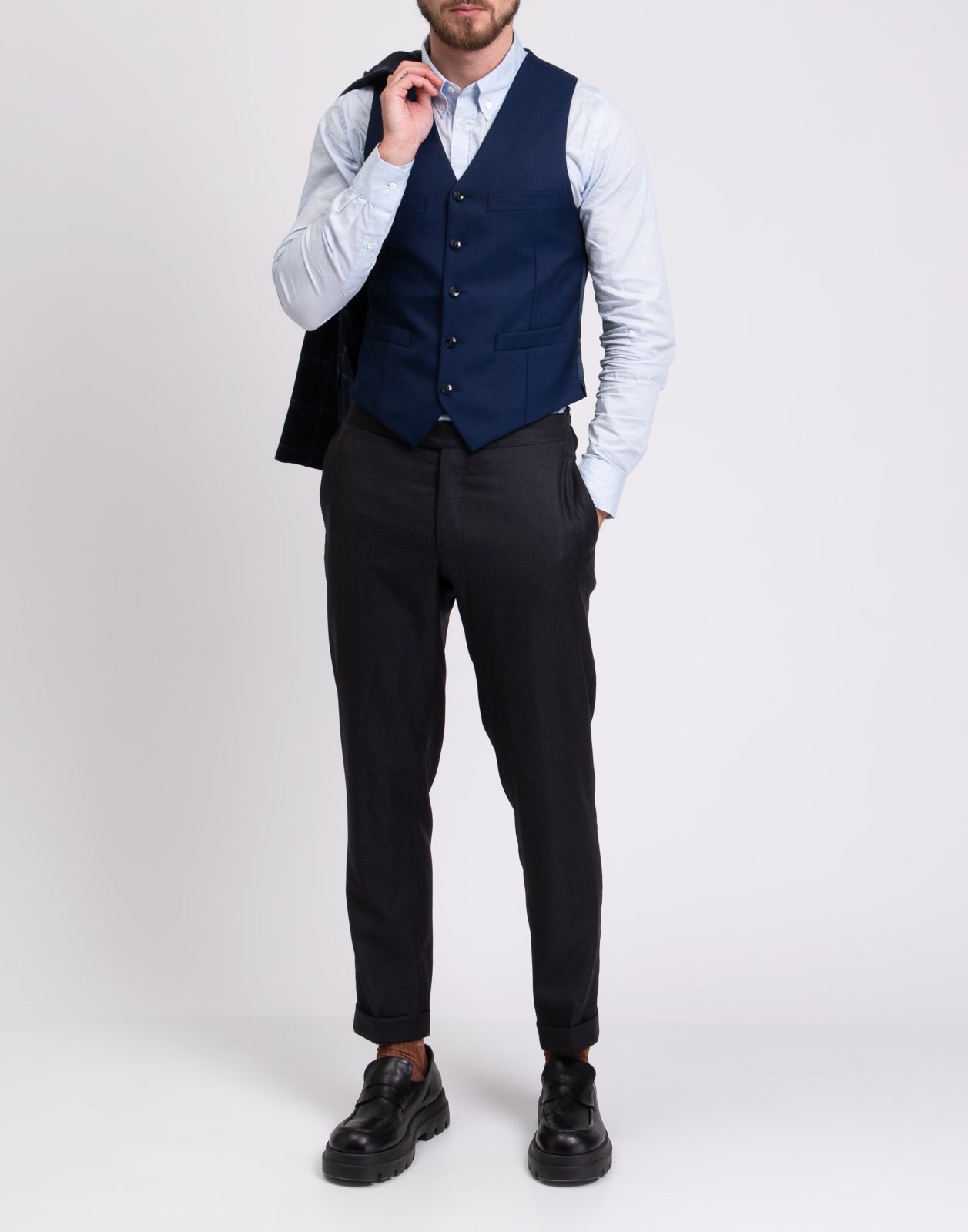RRP €195 HACKETT Wool Waistcoat Size 42R / 52R / L Single Breasted Cinch Back gallery main photo