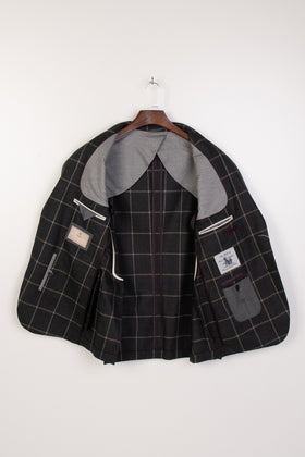 RRP€650 HACKETT Wool Blazer Jacket 38L 48L S Grey Windowpane Notch Lapel gallery photo number 6