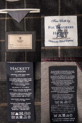 RRP€650 HACKETT Wool Blazer Jacket 38L 48L S Grey Windowpane Notch Lapel gallery photo number 7