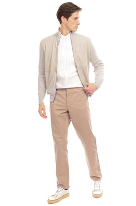 HACKETT Twill Trousers Size 34R Garment Dye Branded Button Logo Patch Stretch