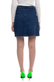 GEORGE J. LOVE Denim Skirt Size 27 Garment Dye Embroidered Flower Raw Hem gallery photo number 4