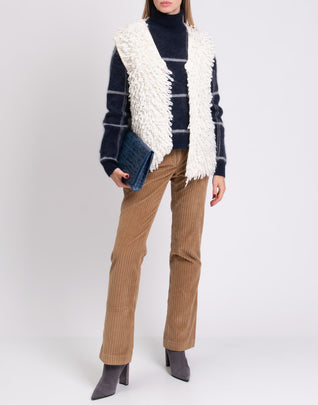 GEORGE J. LOVE Gilet Size S Alpaca & Wool Blend Crochet Loop Made in Italy