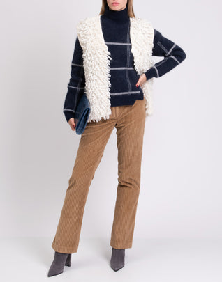 GEORGE J. LOVE Gilet Size S Alpaca & Wool Blend Crochet Loop Made in Italy