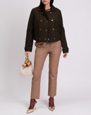 JOLIE By EDWARD SPIERS Flannel Short Coat Size IT 40 / XS Wool Blend Collared gallery photo number 1