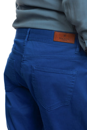 HACKETT Twill Trousers Size 36/R Stretch Garment Dye Logo Patch Zip Fly gallery photo number 7