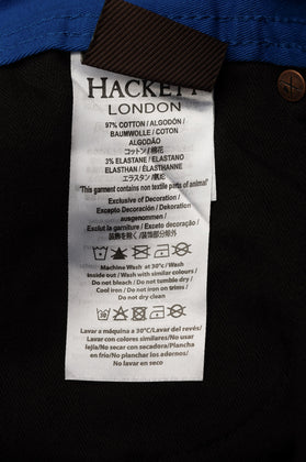 HACKETT Twill Trousers Size 36/R Stretch Garment Dye Logo Patch Zip Fly gallery photo number 9