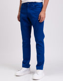 HACKETT Twill Trousers Size 32R Sea Blue Stretch Garment Dye Logo Zip Fly gallery photo number 5