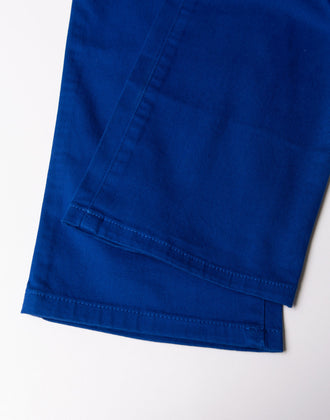 HACKETT Twill Trousers Size 32R Sea Blue Stretch Garment Dye Logo Zip Fly gallery photo number 8