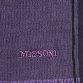 MISSONI Wool Long Stole Scarf Striped Frayed Edges Logo Made in Italy RRP €360 gallery photo number 2