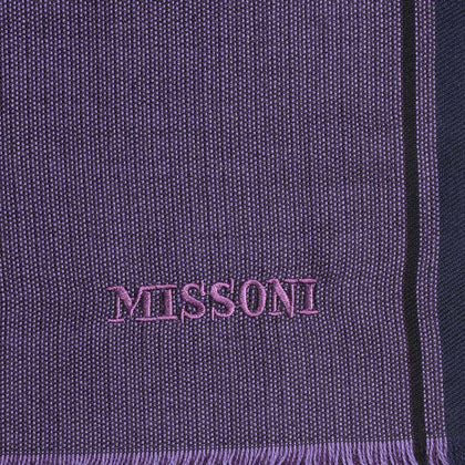 MISSONI Wool Long Stole Scarf Striped Frayed Edges Logo Made in Italy RRP €360 gallery photo number 2