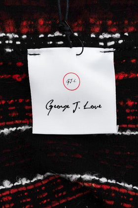 GEORGE J. LOVE Jacket Size L Wool Blend Ethnic Pattern Collared Made in Italy gallery photo number 10